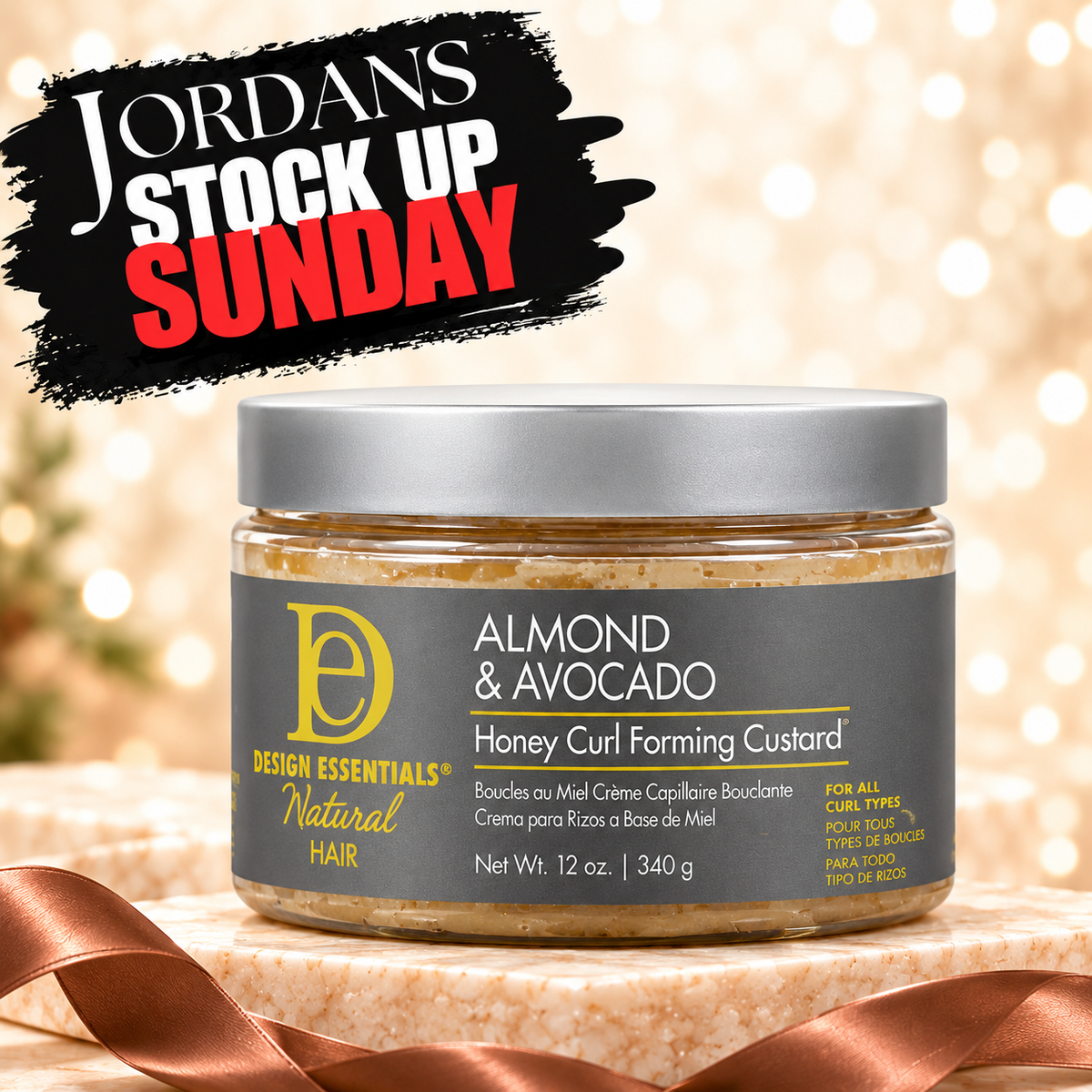 DESIGN ESSENTIALS ALMOND & AVOCADO HONEY CURL CUSTARD