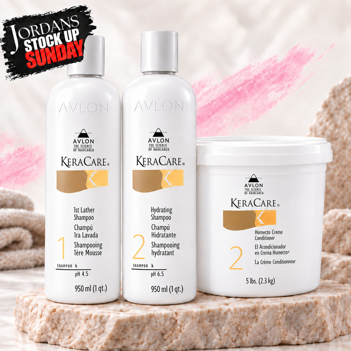KERACARE 3PC LARGE SHAMPOO & CONDITIONER DEAL