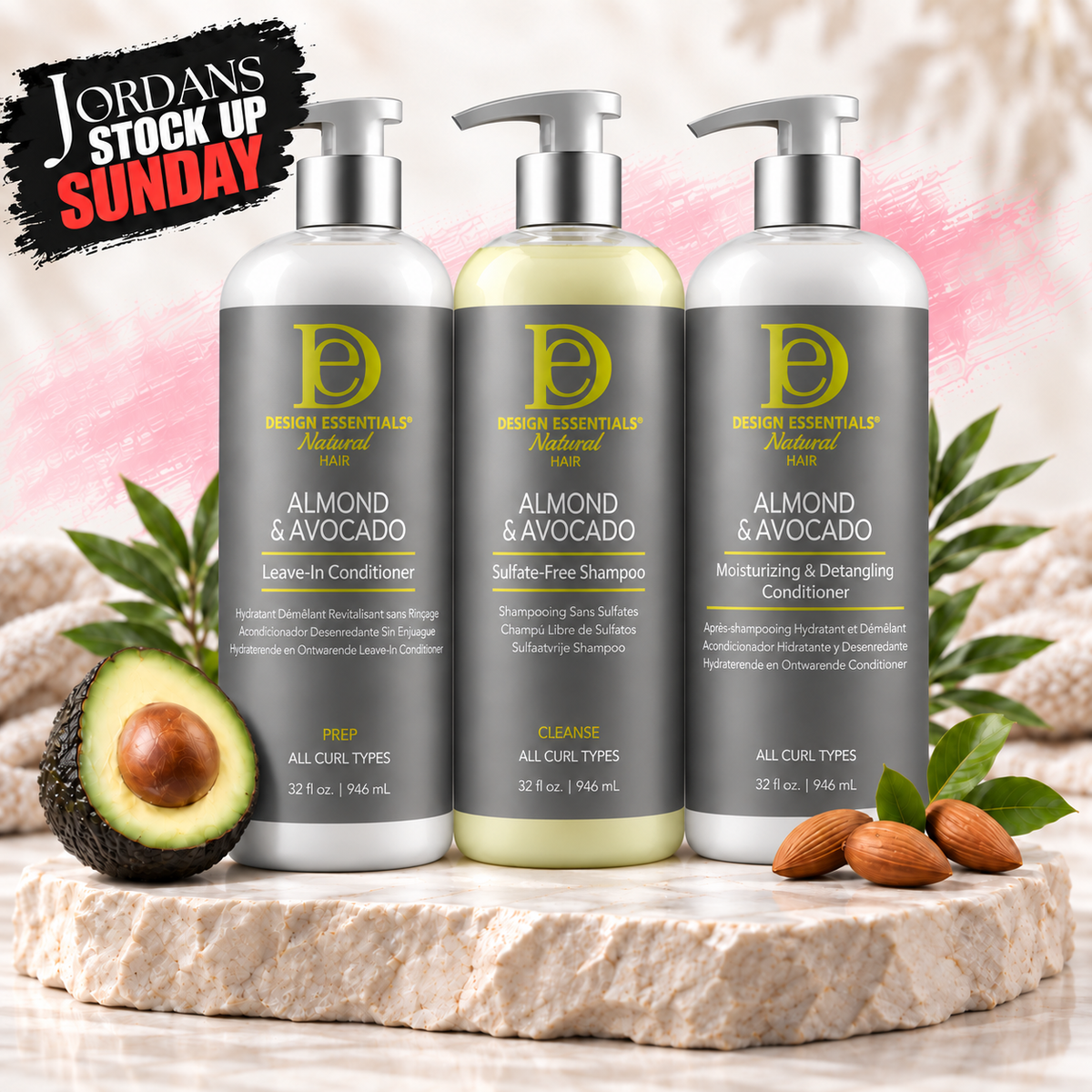 STOCK UP SUNDAY DESIGN ESSENTIALS ALMOND & AVOCADO 3 PC BIG DEAL