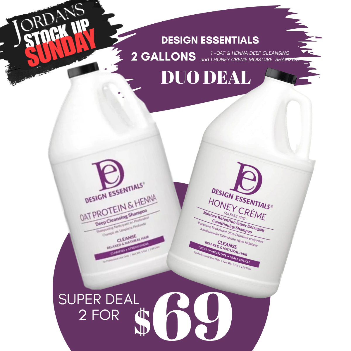 DESIGN ESSENTIALS GALLON SHAMPOO DUO DEAL