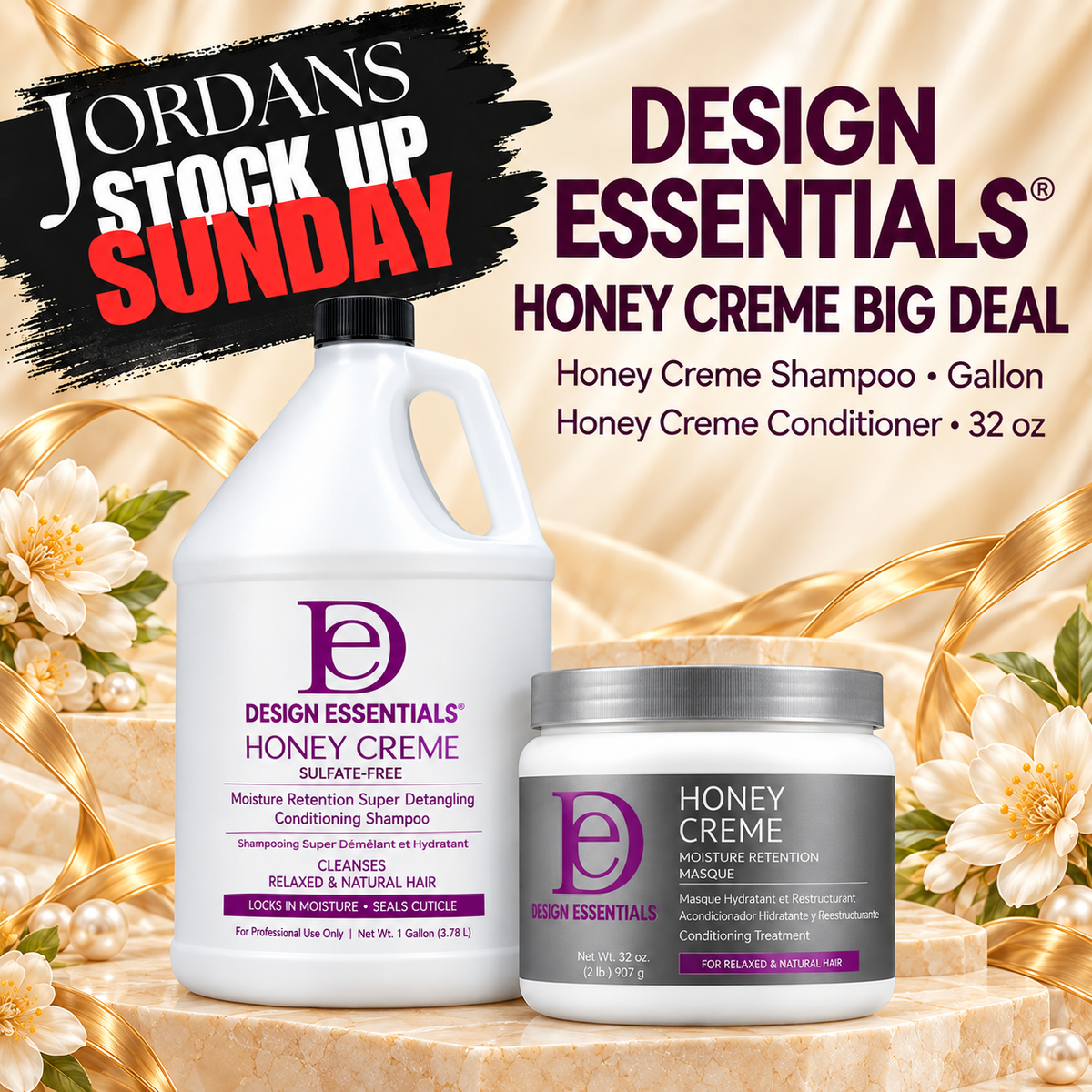 STOCK UP SUNDAY DESIGN ESSENTIALS HONEY CREME BIG DEAL (2PC)