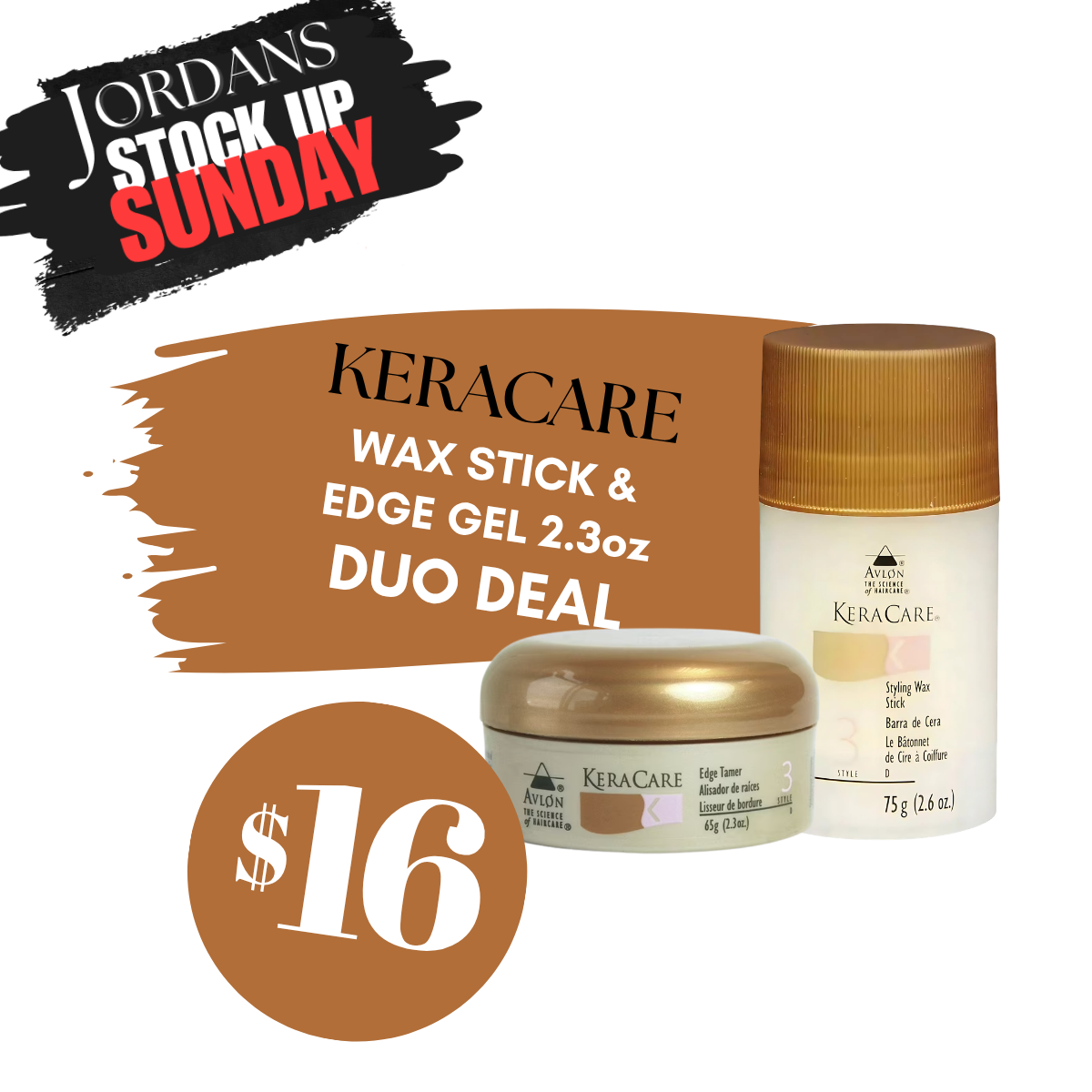 STOCK UP SUNDAY KERACARE WAX STICK & EDGE TAMER DUO DEAL