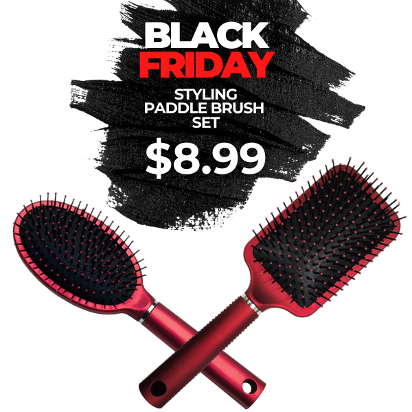 BLACK FRIDAY ROYAL SATIN 2 PC STYLING PADDLE BRUSH SET